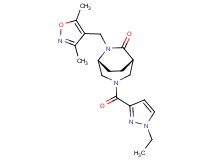 (1S*,5R*)-6-[(3,5-dimethylisoxazol-4-yl)methyl]-3-[(1-ethyl-1H-pyrazol-3-yl)carbonyl]-3,6-diazabicyclo[3.2.2]nonan-7-one