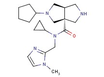 (3aR*,6aR*)-2-cyclopentyl-N-cyclopropyl-N-[(1-methyl-1H-imidazol-2-yl)methyl]hexahydropyrrolo[3,4-c]pyrrole-3a(1H)-carboxamide