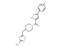 1-{[3-(4-fluorophenyl)-1H-pyrazol-5-yl]carbonyl}-4-[(3-methyl-1,2,4-oxadiazol-5-yl)methyl]piperidine