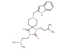 3-[2-(dimethylamino)ethyl]-8-(1H-indol-2-ylmethyl)-1-(3-methylbutyl)-1,3,8-triazaspiro[4.5]decane-2,4-dione