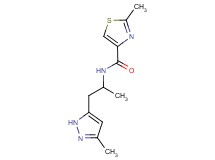 2-methyl-N-[1-methyl-2-(3-methyl-1H-pyrazol-5-yl)ethyl]-1,3-thiazole-4-carboxamide