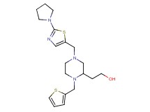 2-[4-{[2-(1-pyrrolidinyl)-1,3-thiazol-5-yl]methyl}-1-(2-thienylmethyl)-2-piperazinyl]ethanol