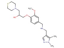 1-[4-({[(1,5-dimethyl-1H-pyrazol-4-yl)methyl]amino}methyl)-2-methoxyphenoxy]-3-(4-thiomorpholinyl)-2-propanol