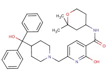 N-(2,2-dimethyltetrahydro-2H-pyran-4-yl)-2-hydroxy-6-({4-[hydroxy(diphenyl)methyl]-1-piperidinyl}methyl)nicotinamide