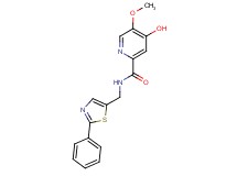 4-hydroxy-5-methoxy-N-[(2-phenyl-1,3-thiazol-5-yl)methyl]-2-pyridinecarboxamide