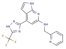 N-(pyridin-2-ylmethyl)-4-[5-(trifluoromethyl)-1H-1,2,4-triazol-3-yl]-1H-pyrrolo[2,3-b]pyridin-6-amine