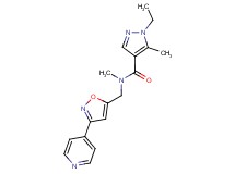 1-ethyl-N,5-dimethyl-N-[(3-pyridin-4-ylisoxazol-5-yl)methyl]-1H-pyrazole-4-carboxamide