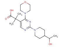 2-{2-[4-(1-hydroxyethyl)piperidin-1-yl]-4-morpholin-4-ylpyrimidin-5-yl}-2-methylpropanoic acid