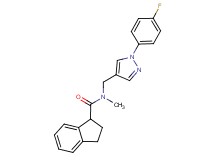 N-{[1-(4-fluorophenyl)-1H-pyrazol-4-yl]methyl}-N-methyl-1-indanecarboxamide