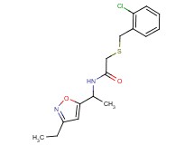 2-[(2-chlorobenzyl)thio]-N-[1-(3-ethylisoxazol-5-yl)ethyl]acetamide