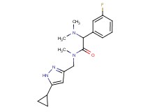 N-[(5-cyclopropyl-1H-pyrazol-3-yl)methyl]-2-(dimethylamino)-2-(3-fluorophenyl)-N-methylacetamide
