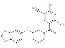 5-{[3-(1,3-benzodioxol-5-ylamino)-1-piperidinyl]carbonyl}-2-hydroxy-6-methylnicotinonitrile