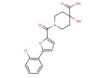 1-[5-(2-chlorophenyl)-2-furoyl]-4-hydroxypiperidine-4-carboxylic acid
