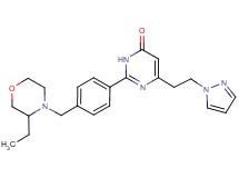 2-{4-[(3-ethylmorpholin-4-yl)methyl]phenyl}-6-[2-(1H-pyrazol-1-yl)ethyl]pyrimidin-4(3H)-one