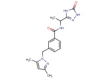 3-[(3,5-dimethyl-1H-pyrazol-1-yl)methyl]-N-[1-(5-oxo-4,5-dihydro-1H-1,2,4-triazol-3-yl)ethyl]benzamide