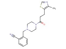2-({4-[3-(4-methyl-1,3-thiazol-5-yl)propanoyl]-1-piperazinyl}methyl)benzonitrile