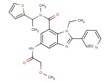 1-ethyl-5-[(methoxyacetyl)amino]-N-methyl-2-(3-pyridinyl)-N-[1-(2-thienyl)ethyl]-1H-benzimidazole-7-carboxamide
