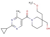 [1-[(2-cyclopropyl-4-methyl-5-pyrimidinyl)carbonyl]-3-(2-methoxyethyl)-3-piperidinyl]methanol