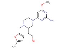 2-{4-(2-amino-6-methoxy-4-pyrimidinyl)-1-[(5-methyl-2-furyl)methyl]-2-piperazinyl}ethanol