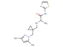 2-[({1-[(3,5-dimethyl-1H-pyrazol-1-yl)methyl]cyclopropyl}methyl)amino]-N-1,3-thiazol-2-ylpropanamide