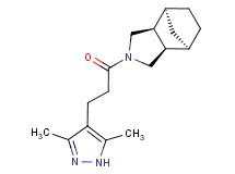 (1R*,2R*,6S*,7S*)-4-[3-(3,5-dimethyl-1H-pyrazol-4-yl)propanoyl]-4-azatricyclo[5.2.1.0~2,6~]decane