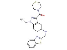 N-(1,3-benzothiazol-2-ylmethyl)-1-ethyl-3-(4-thiomorpholinylcarbonyl)-4,5,6,7-tetrahydro-1H-indazol-5-amine