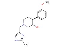 (3S*,4S*)-4-(3-methoxyphenyl)-1-[(2-methyl-1H-imidazol-4-yl)methyl]piperidin-3-ol