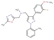 1-[3-(3-fluoro-4-methoxyphenyl)-1-(2-methylphenyl)-1H-pyrazol-4-yl]-N-methyl-N-[(5-methyl-1,3,4-oxadiazol-2-yl)methyl]methanamine