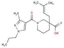 3-(3-methyl-2-buten-1-yl)-1-[(3-methyl-1-propyl-1H-pyrazol-4-yl)carbonyl]-3-piperidinecarboxylic acid