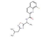 8-fluoro-N-[1-(3-isobutyl-1,2,4-oxadiazol-5-yl)ethyl]-2-quinolinecarboxamide