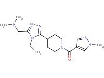 1-(4-ethyl-5-{1-[(1-methyl-1H-pyrazol-4-yl)carbonyl]piperidin-4-yl}-4H-1,2,4-triazol-3-yl)-N,N-dimethylmethanamine