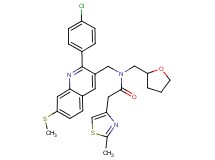 N-{[2-(4-chlorophenyl)-7-(methylthio)-3-quinolinyl]methyl}-2-(2-methyl-1,3-thiazol-4-yl)-N-(tetrahydro-2-furanylmethyl)acetamide