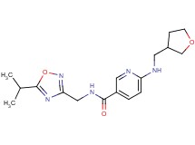 N-[(5-isopropyl-1,2,4-oxadiazol-3-yl)methyl]-6-[(tetrahydrofuran-3-ylmethyl)amino]nicotinamide