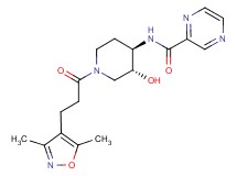 N-{(3R*,4R*)-1-[3-(3,5-dimethylisoxazol-4-yl)propanoyl]-3-hydroxypiperidin-4-yl}pyrazine-2-carboxamide