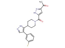 1-[5-({4-[4-(3-fluorophenyl)-1H-pyrazol-5-yl]piperidin-1-yl}carbonyl)-1H-pyrazol-3-yl]ethanone