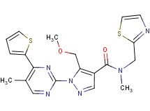 5-(methoxymethyl)-N-methyl-1-[5-methyl-4-(2-thienyl)-2-pyrimidinyl]-N-(1,3-thiazol-2-ylmethyl)-1H-pyrazole-4-carboxamide