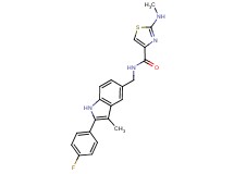 N-{[2-(4-fluorophenyl)-3-methyl-1H-indol-5-yl]methyl}-2-(methylamino)-1,3-thiazole-4-carboxamide