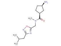rel-(1S,3R)-3-amino-N-[(3-isobutyl-1,2,4-oxadiazol-5-yl)methyl]-N-methylcyclopentanecarboxamide hydrochloride