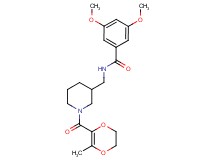 3,5-dimethoxy-N-({1-[(3-methyl-5,6-dihydro-1,4-dioxin-2-yl)carbonyl]-3-piperidinyl}methyl)benzamide