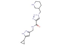 N-[(5-cyclopropyl-1H-pyrazol-3-yl)methyl]-1-(piperidin-3-ylmethyl)-1H-1,2,3-triazole-4-carboxamide