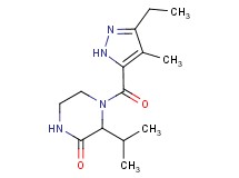 4-[(3-ethyl-4-methyl-1H-pyrazol-5-yl)carbonyl]-3-isopropylpiperazin-2-one