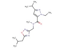 1-ethyl-N-[(5-isobutyl-1,2,4-oxadiazol-3-yl)methyl]-3-isopropyl-N-methyl-1H-pyrazole-5-carboxamide