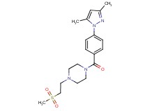 1-[4-(3,5-dimethyl-1H-pyrazol-1-yl)benzoyl]-4-[2-(methylsulfonyl)ethyl]piperazine
