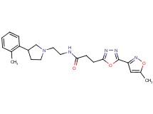 3-[5-(5-methyl-3-isoxazolyl)-1,3,4-oxadiazol-2-yl]-N-{2-[3-(2-methylphenyl)-1-pyrrolidinyl]ethyl}propanamide