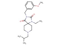 1-ethyl-8-isobutyl-3-(3-methoxybenzyl)-1,3,8-triazaspiro[4.5]decane-2,4-dione