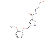 N-(3-hydroxypropyl)-5-[(2-methoxyphenoxy)methyl]-1H-pyrazole-3-carboxamide
