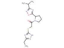5-(1-{[(3-ethyl-1H-1,2,4-triazol-5-yl)thio]acetyl}-2-pyrrolidinyl)-3-isopropyl-1,2,4-oxadiazole