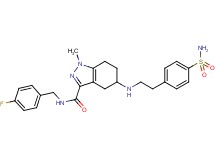 5-({2-[4-(aminosulfonyl)phenyl]ethyl}amino)-N-(4-fluorobenzyl)-1-methyl-4,5,6,7-tetrahydro-1H-indazole-3-carboxamide