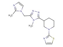 3-{4-methyl-5-[(2-methyl-1H-imidazol-1-yl)methyl]-4H-1,2,4-triazol-3-yl}-1-(1,3-thiazol-2-yl)piperidine