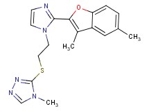 3-({2-[2-(3,5-dimethyl-1-benzofuran-2-yl)-1H-imidazol-1-yl]ethyl}thio)-4-methyl-4H-1,2,4-triazole